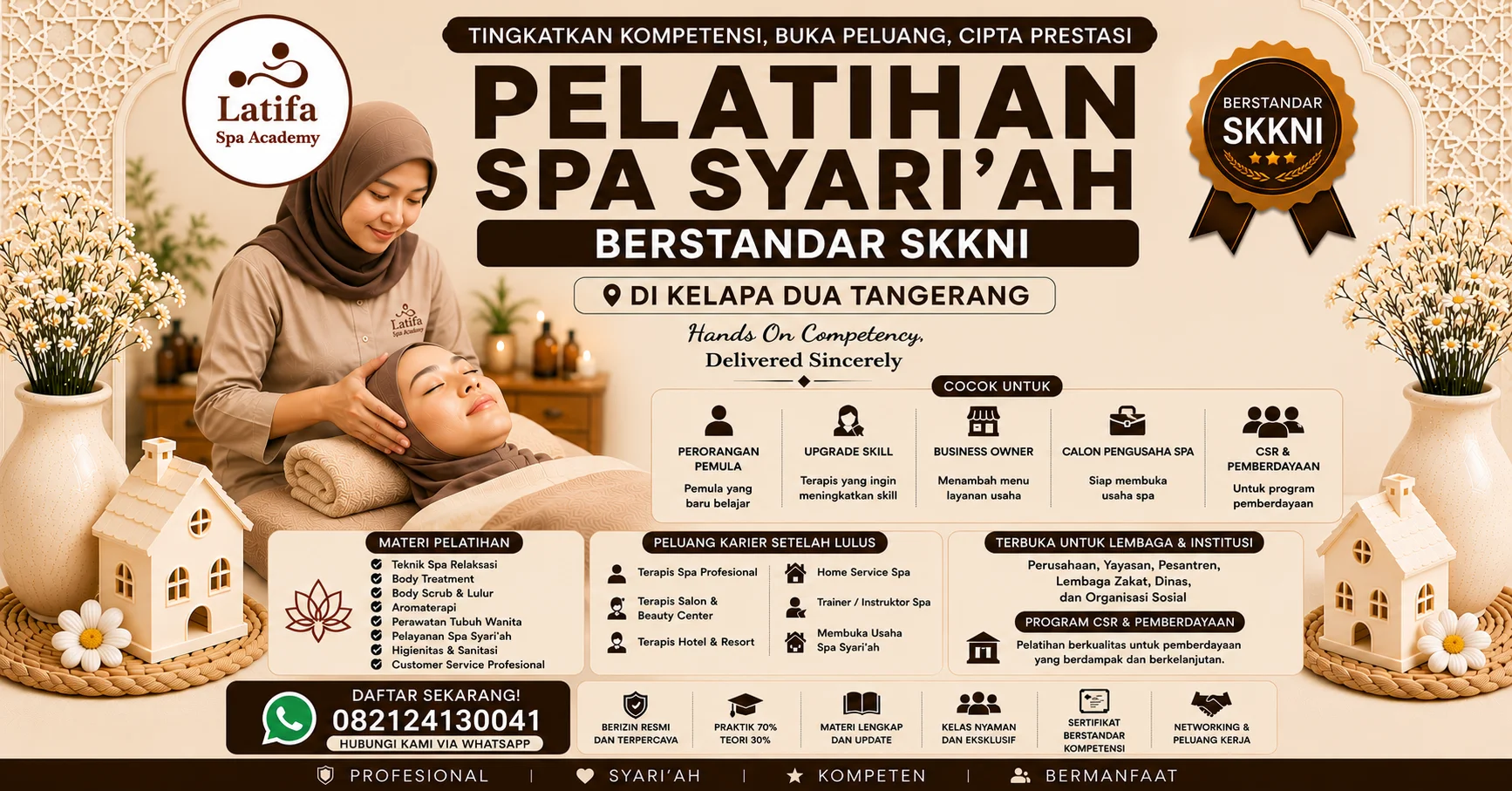 Pelatihan Spa Syari'ah Berstandar SKKNI di Kelapa Dua Tangerang 082124130041